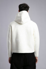 Kabartma Yazılı Fermuarlı Kapüşonlu Sweatshirt