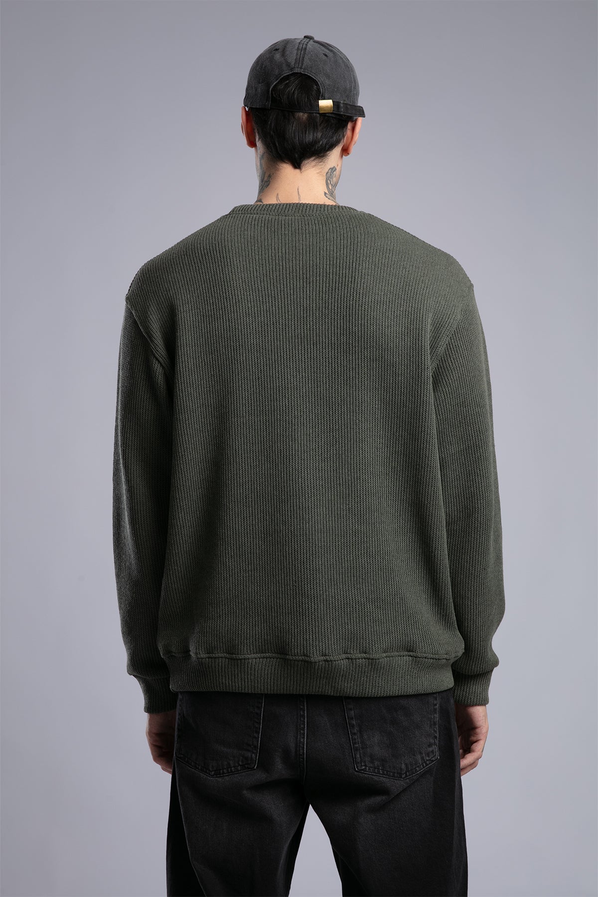 Minimal Baskılı Triko Kazak