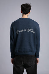 Arka Nakışlı Triko Kazak