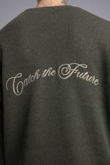 Arka Nakışlı Triko Kazak