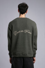 Arka Nakışlı Triko Kazak