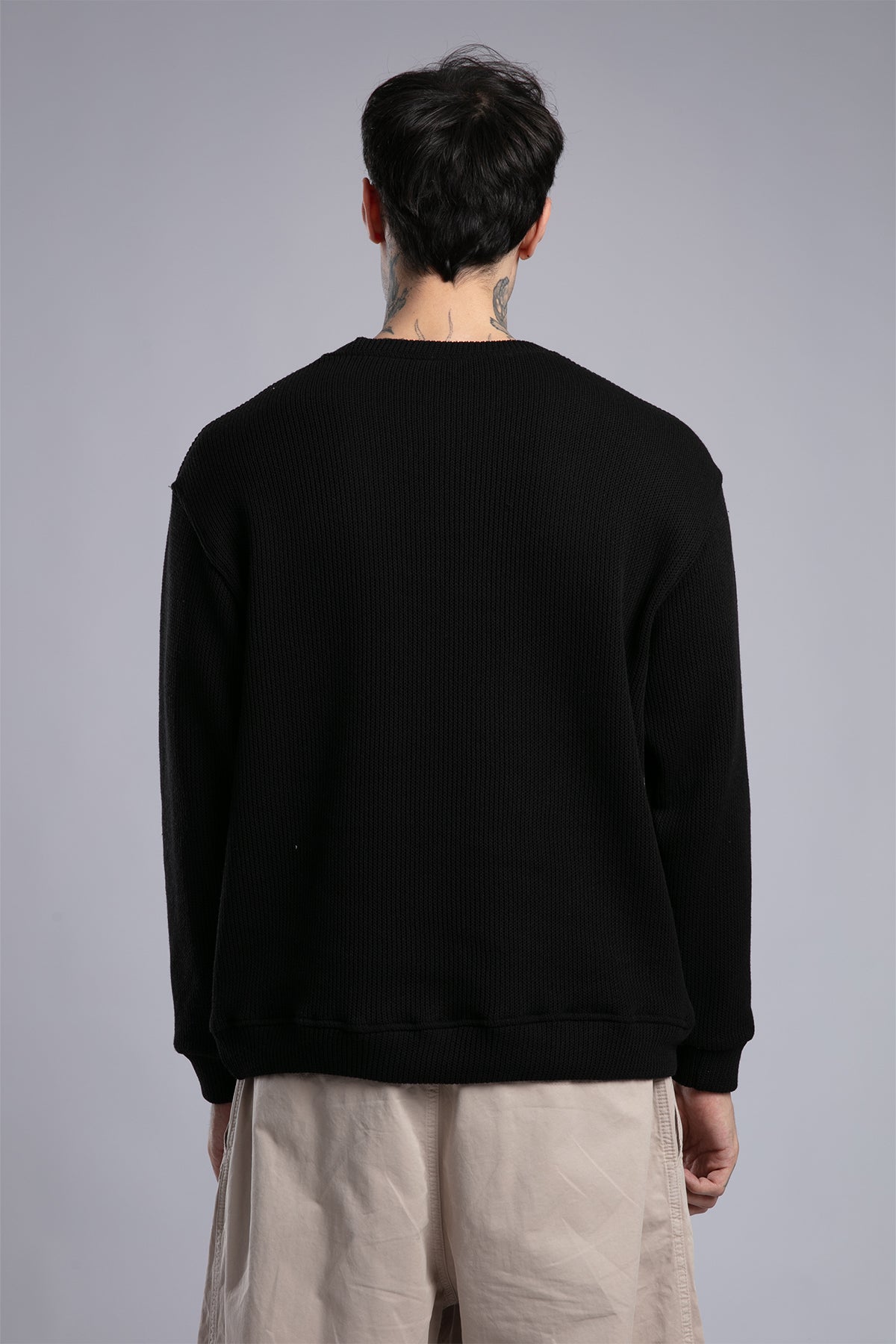 Minimal Baskılı Triko Kazak