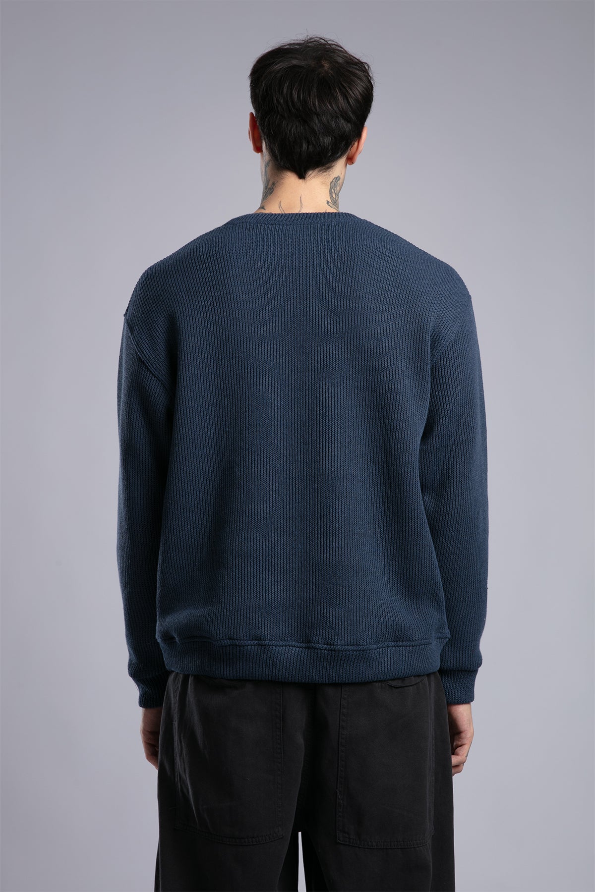 Minimal Baskılı Triko Kazak