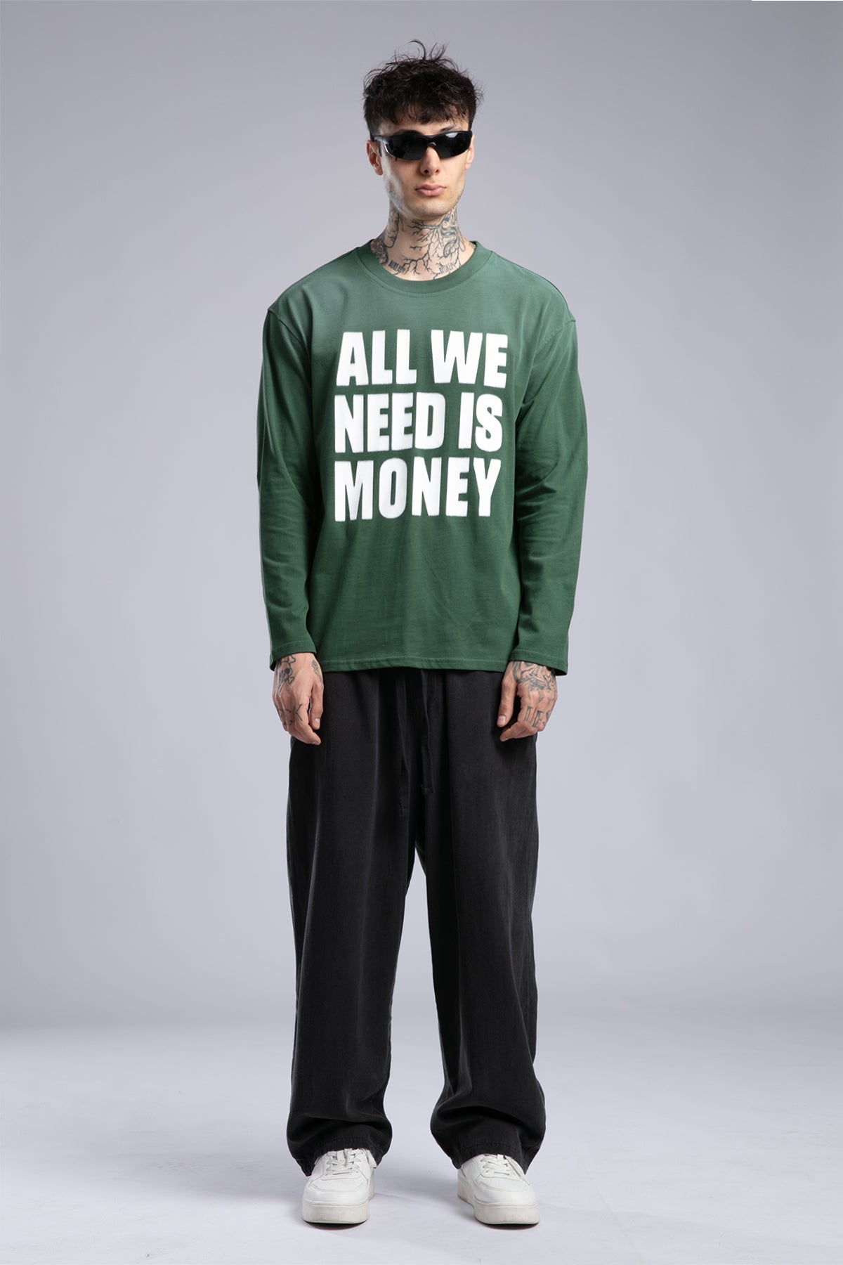 Yazı Baskılı İnce Pistole Sweatshirt
