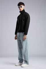 Yüksek Yaka Fermuarlı Sweatshirt