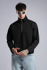Yüksek Yaka Fermuarlı Sweatshirt
