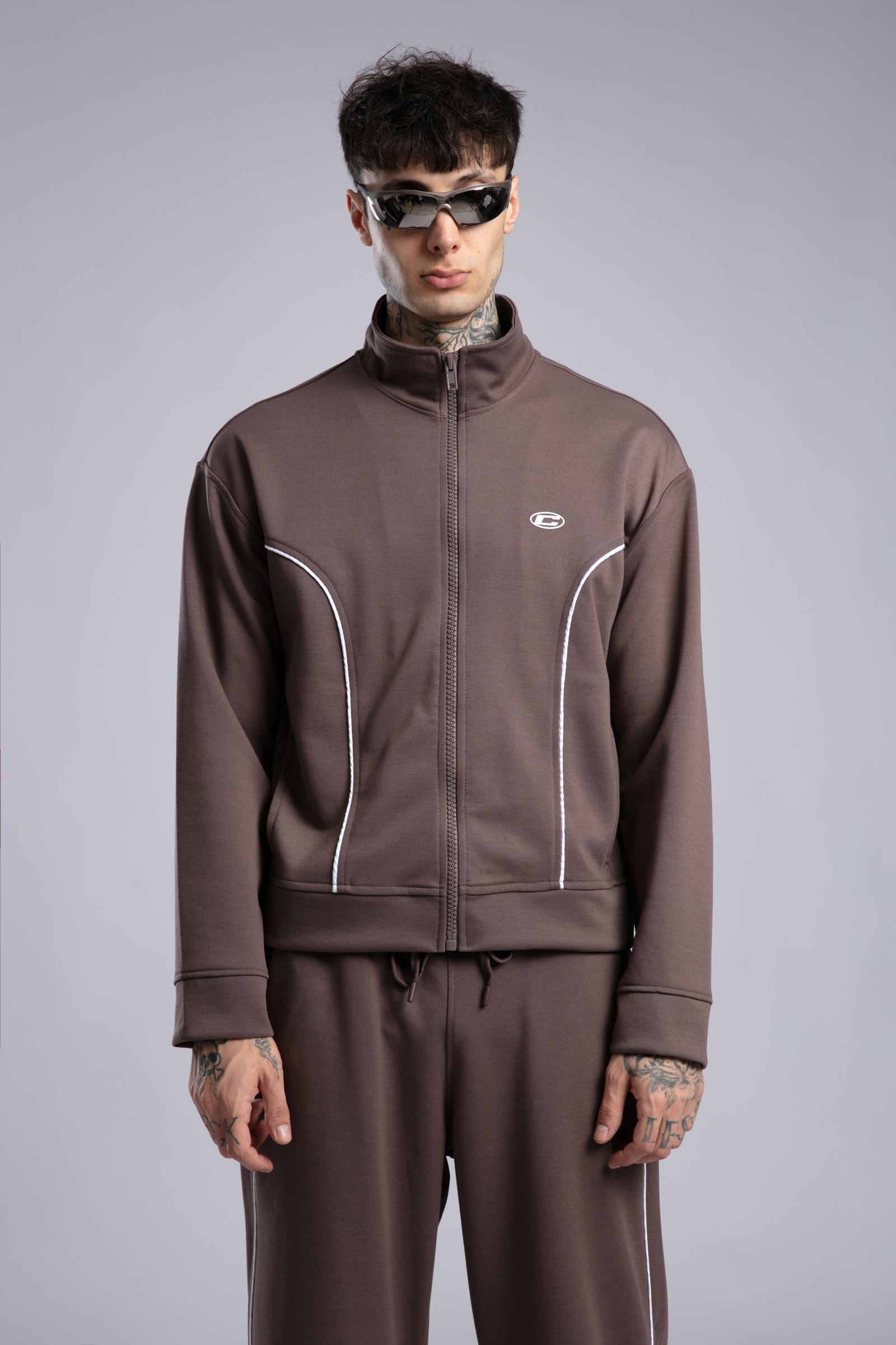 Şerit Detaylı Fermuarlı Sweatshirt