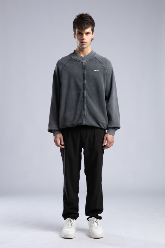 Yıkamalı Fermuarlı Sweatshirt