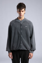 Yıkamalı Fermuarlı Sweatshirt