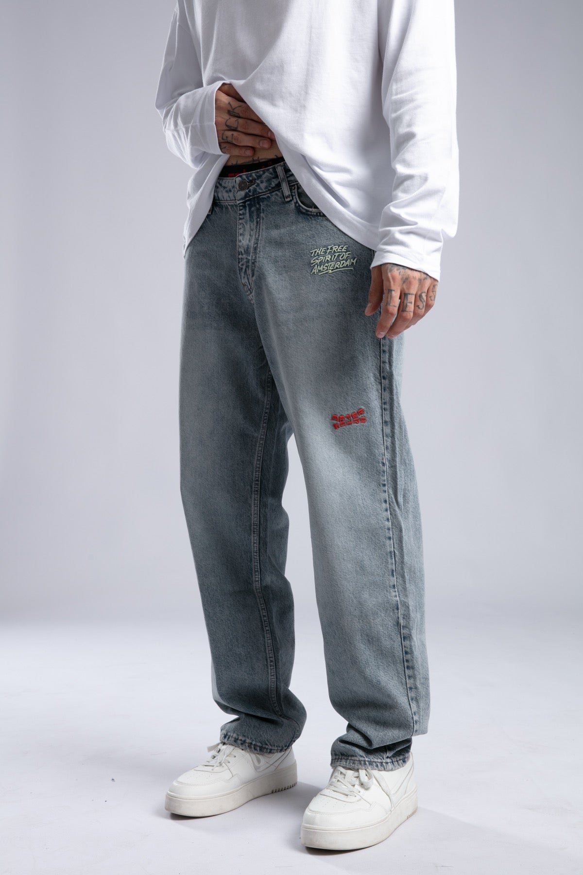 Nakışlı Baggy Jean