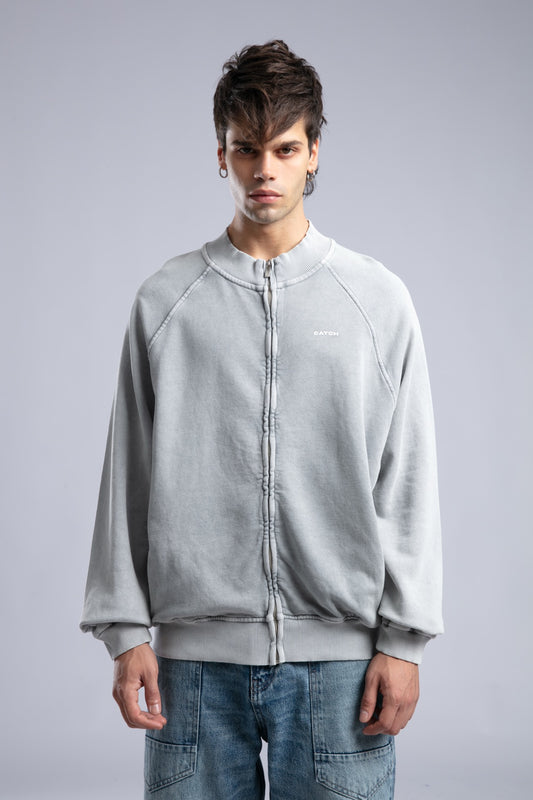 Yıkamalı Fermuarlı Sweatshirt