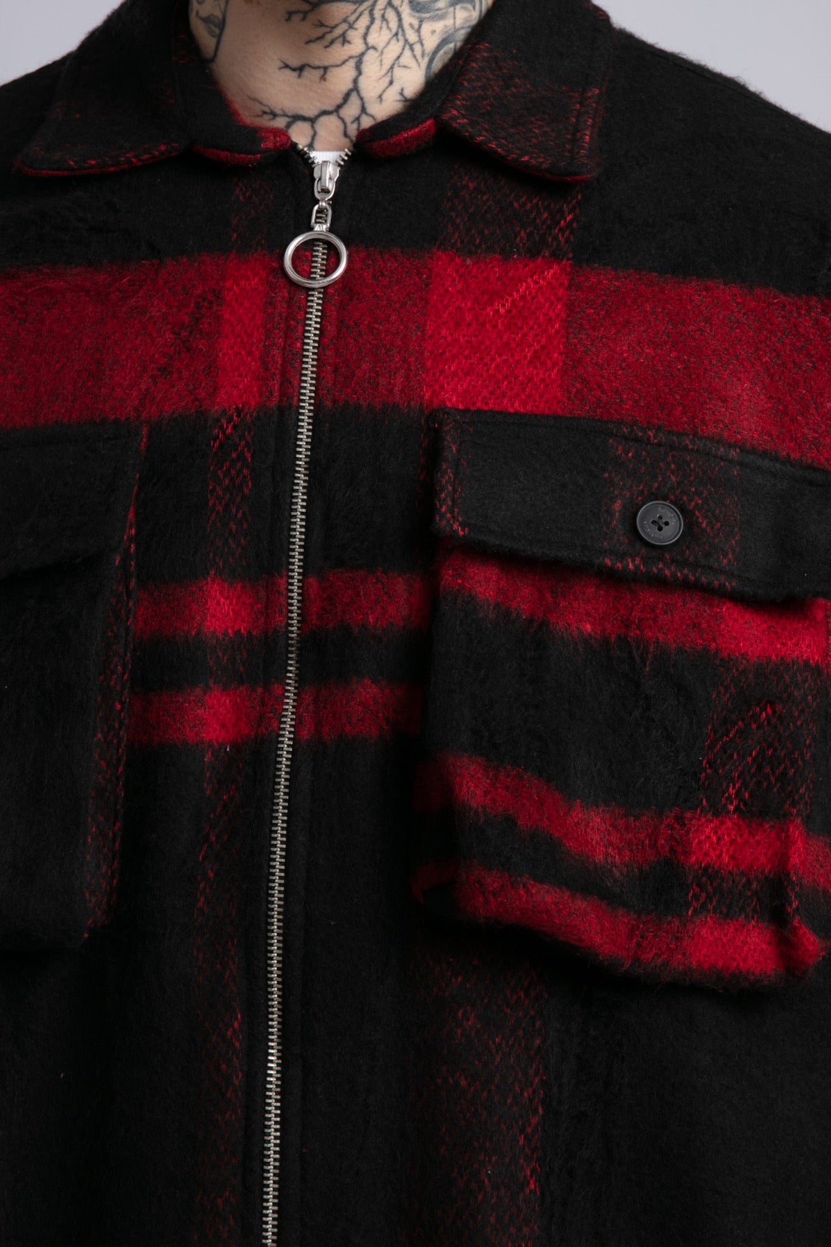 Ekoseli Fermuarlı Gömlek