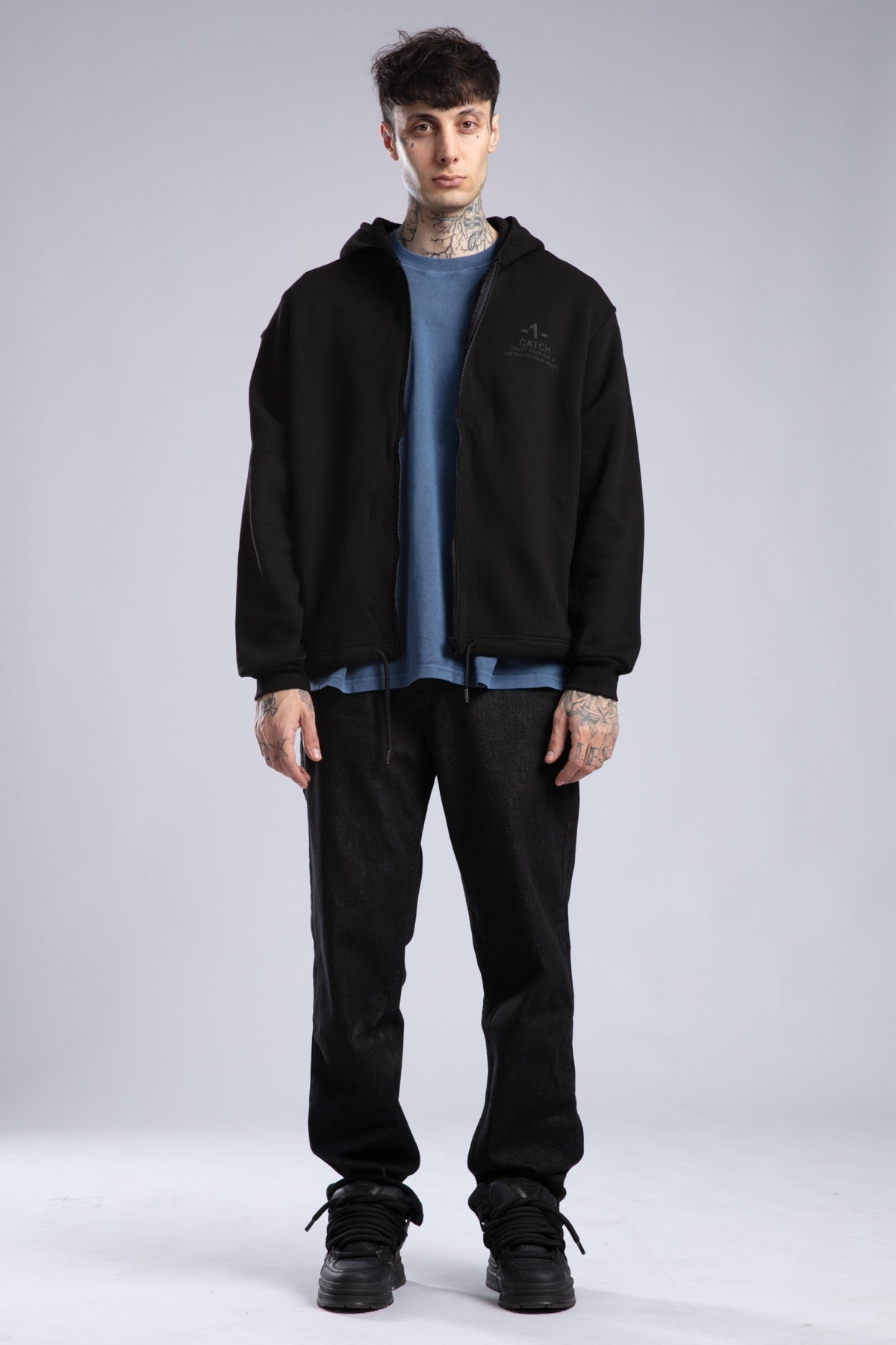 Baskılı Fermuarlı Sweatshirt