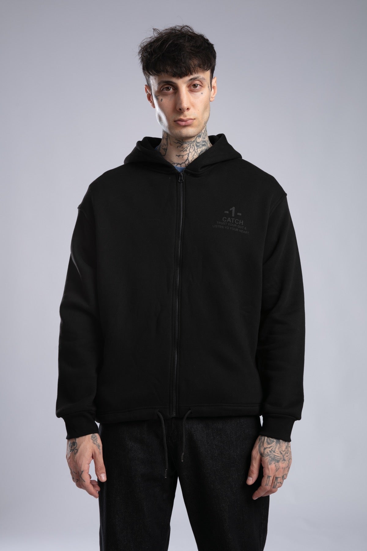 Baskılı Fermuarlı Sweatshirt