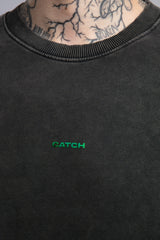 Minimal Logo Baskılı Yıkamalı Sweatshirt