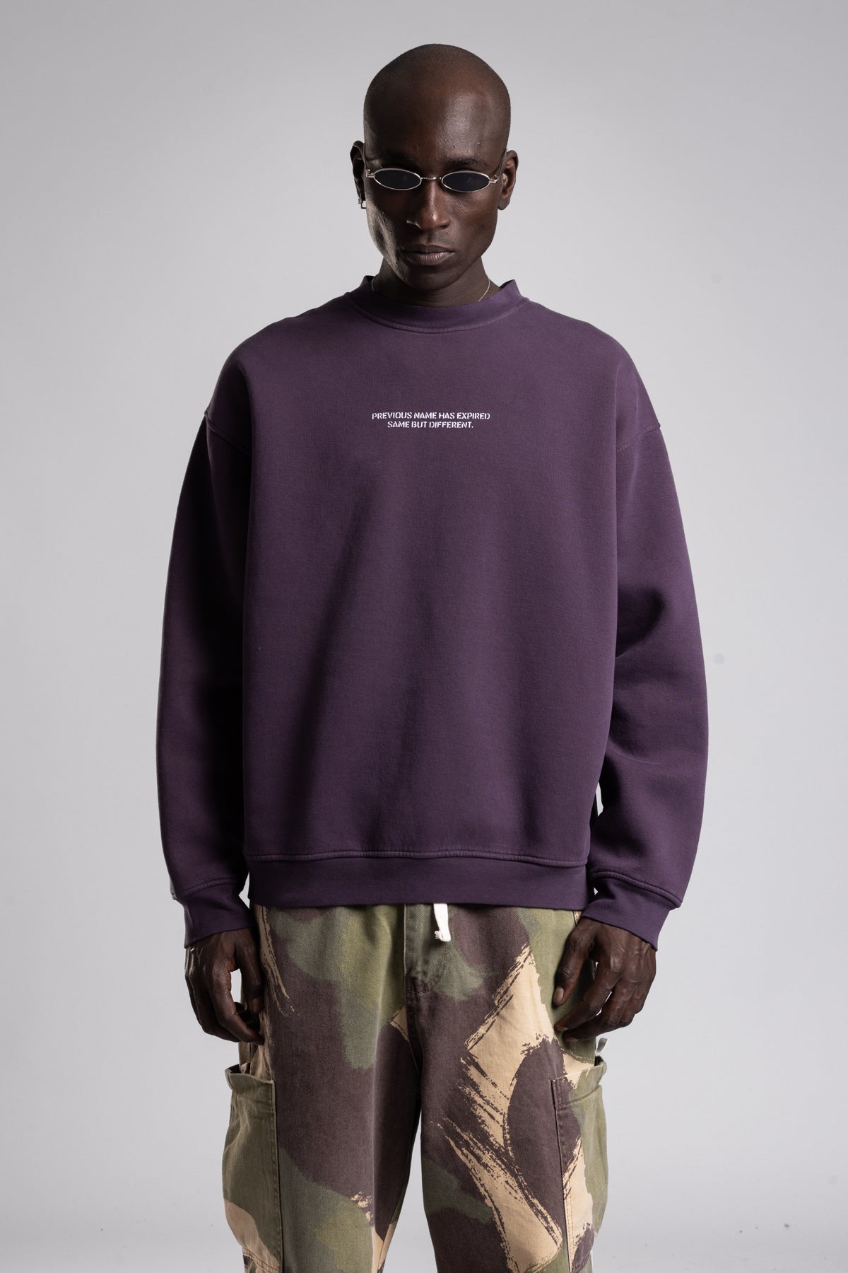 Micro Yazı Baskı Detaylı Oversize Sweatshirt
