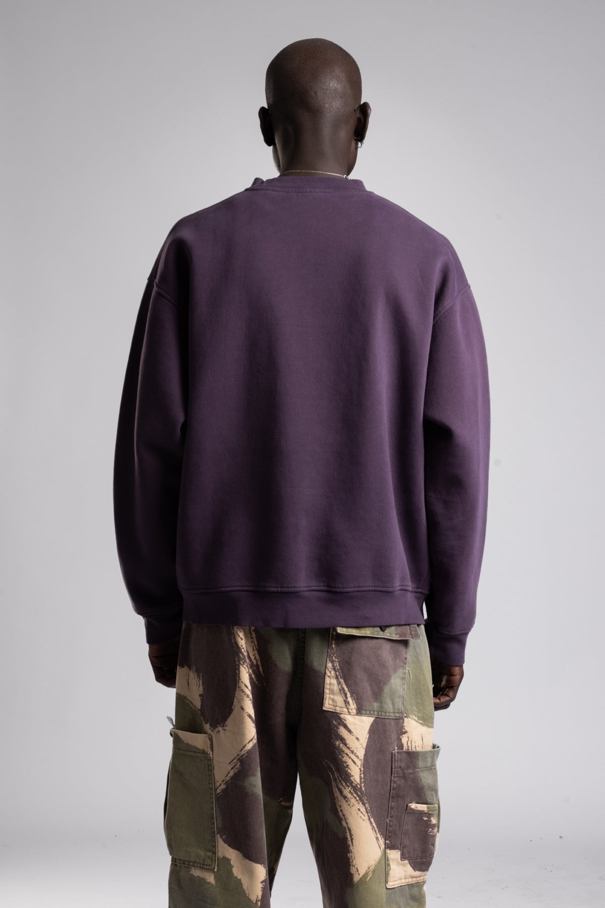 Micro Yazı Baskı Detaylı Oversize Sweatshirt