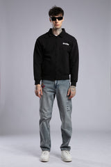 Minimal Nakışlı Fermuarlı Sweatshirt