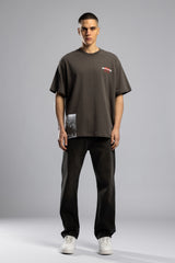 Oversize “Brotherhood” Baskılı T-shirt
