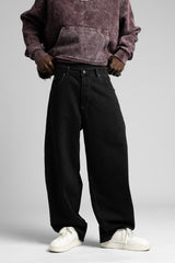 Kontrast Gri Dikişli Baggy Jean