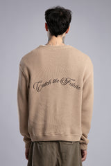 Arka Nakışlı Triko Kazak