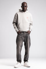 Kabartmalı Baskılı Kapüşonlu Sweatshirt