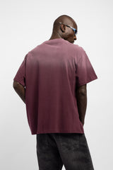 Degrade Yıkamalı Logo Baskılı T-Shirt