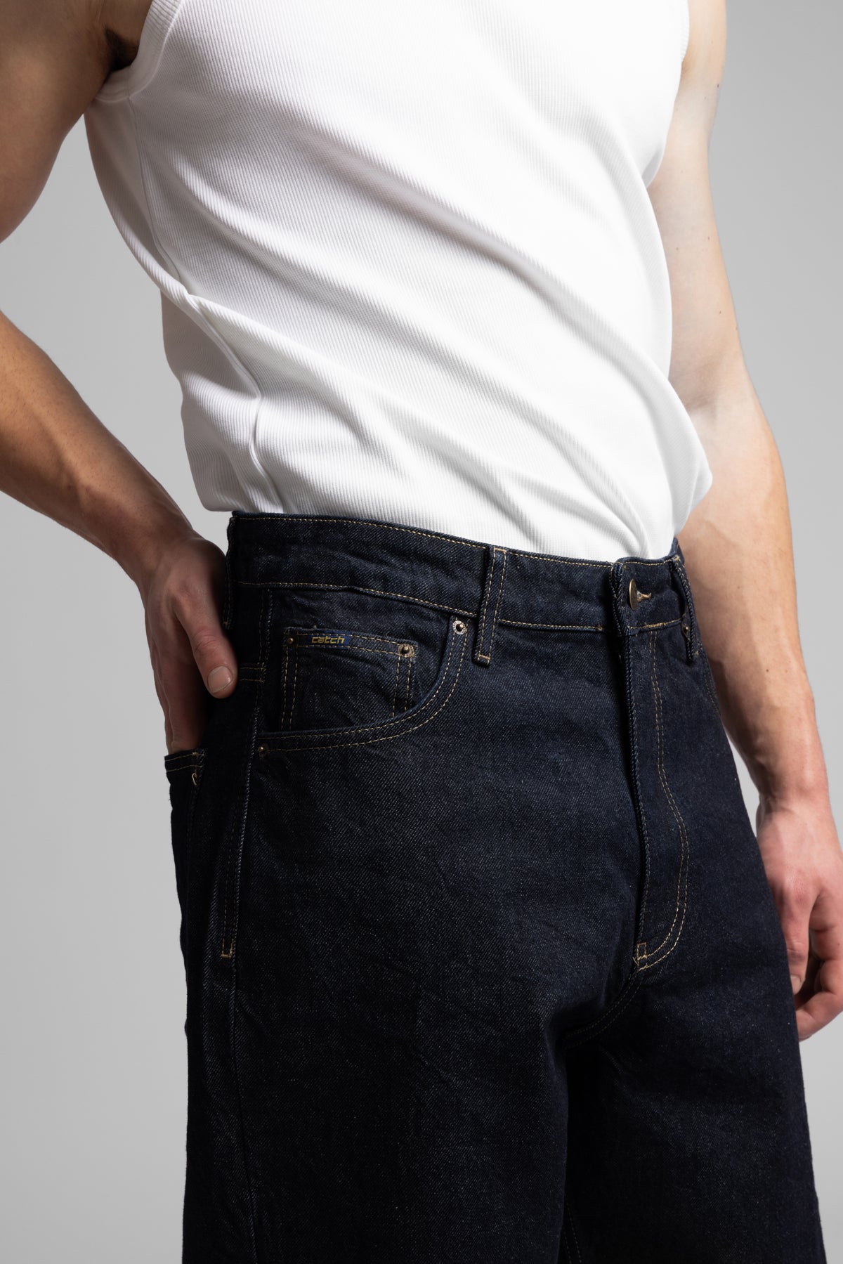 Kontrast Dikişli Baggy Jean