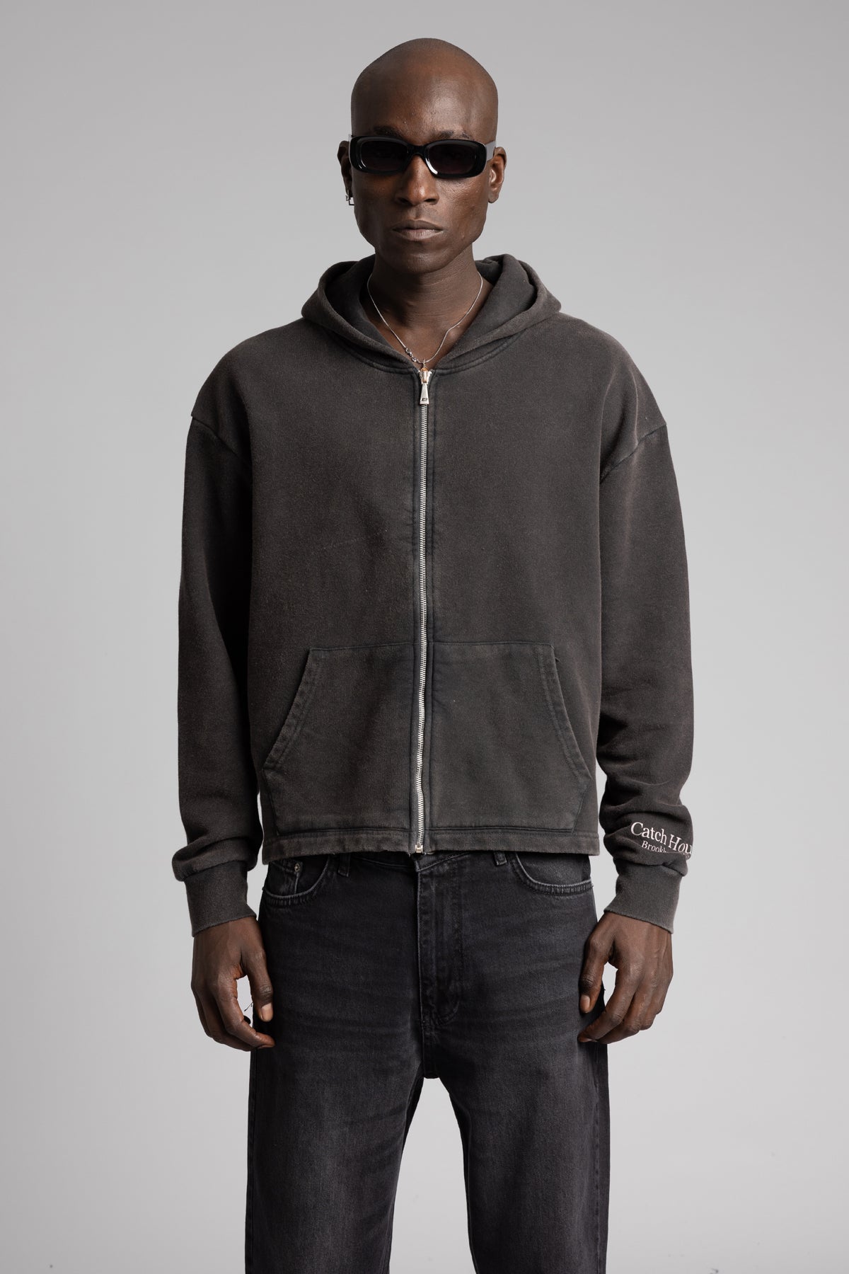 Baskılı Fermuarlı Sweatshirt