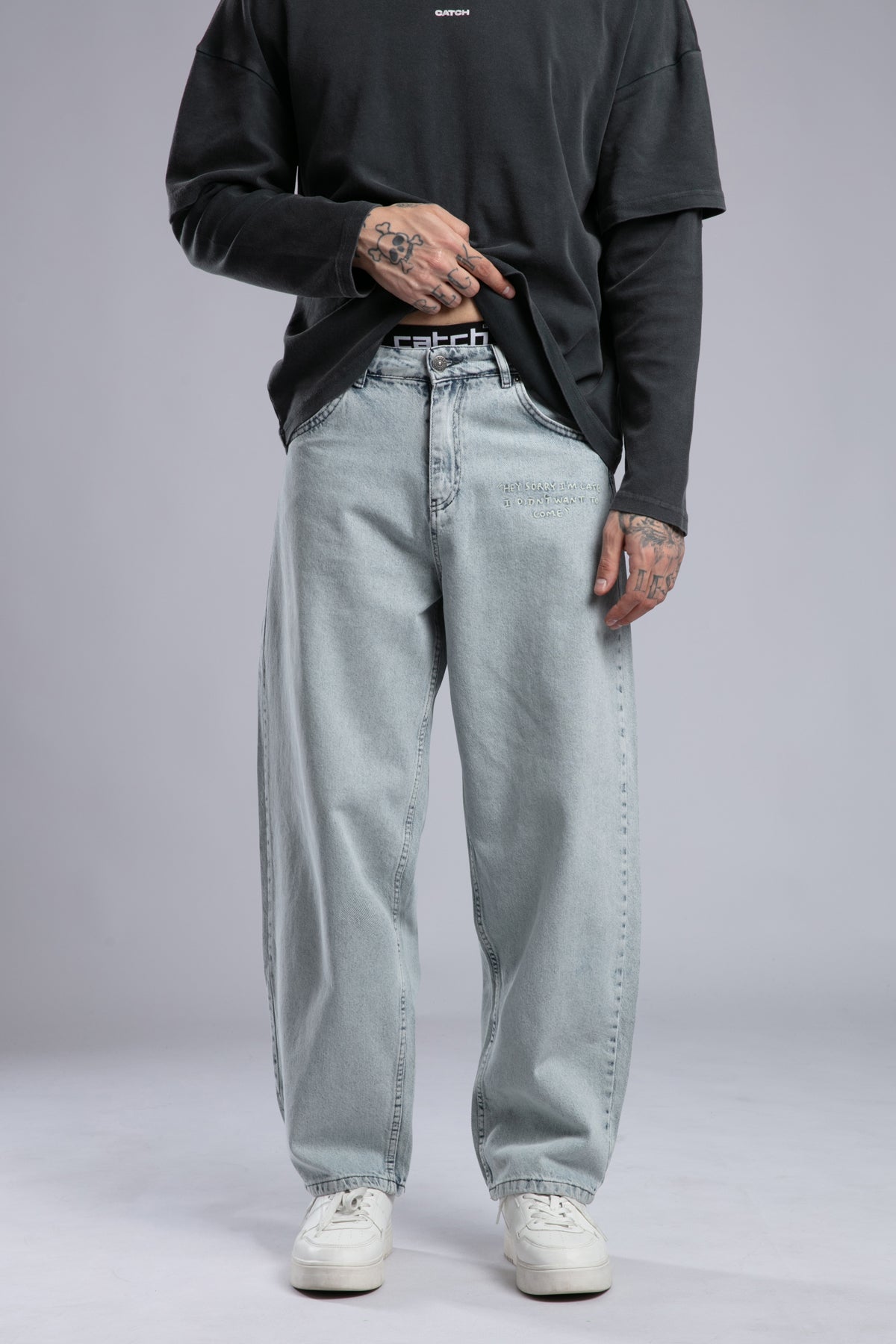 Nakışlı Baggy Jean