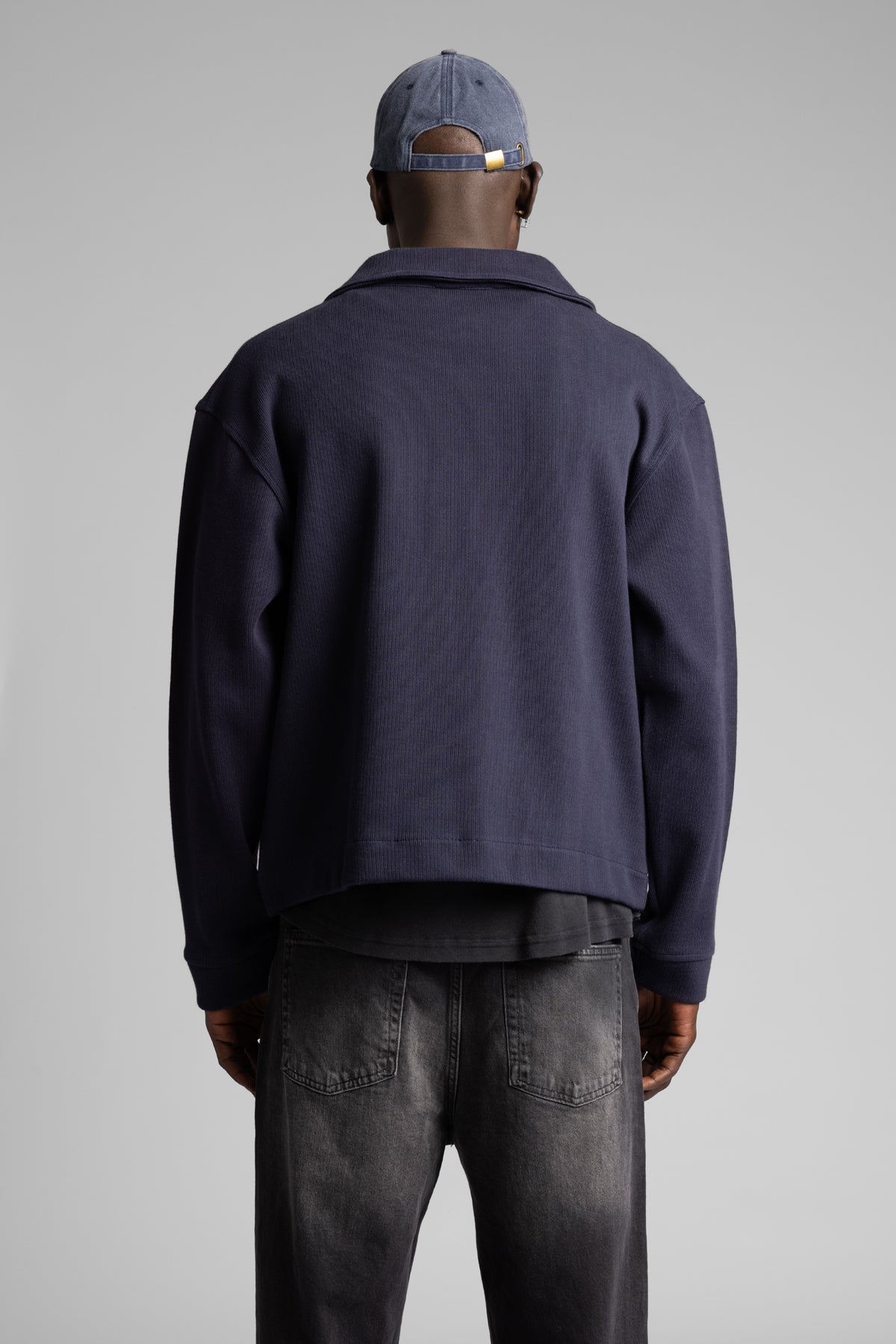 Diyagonal Fermuarlı Ceket