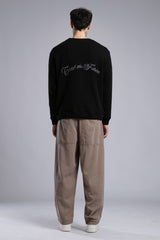 Arka Nakışlı Triko Kazak