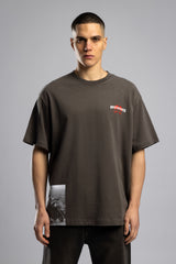 Oversize “Brotherhood” Baskılı T-shirt