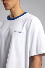 Oversize Kontrast Yakalı Baskılı T-shirt