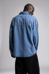 Metal Snap Düğmeli Denim Gömlek