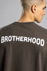 Oversize “Brotherhood” Baskılı T-shirt