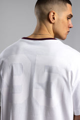 Oversize Kontrast Yakalı Baskılı T-shirt