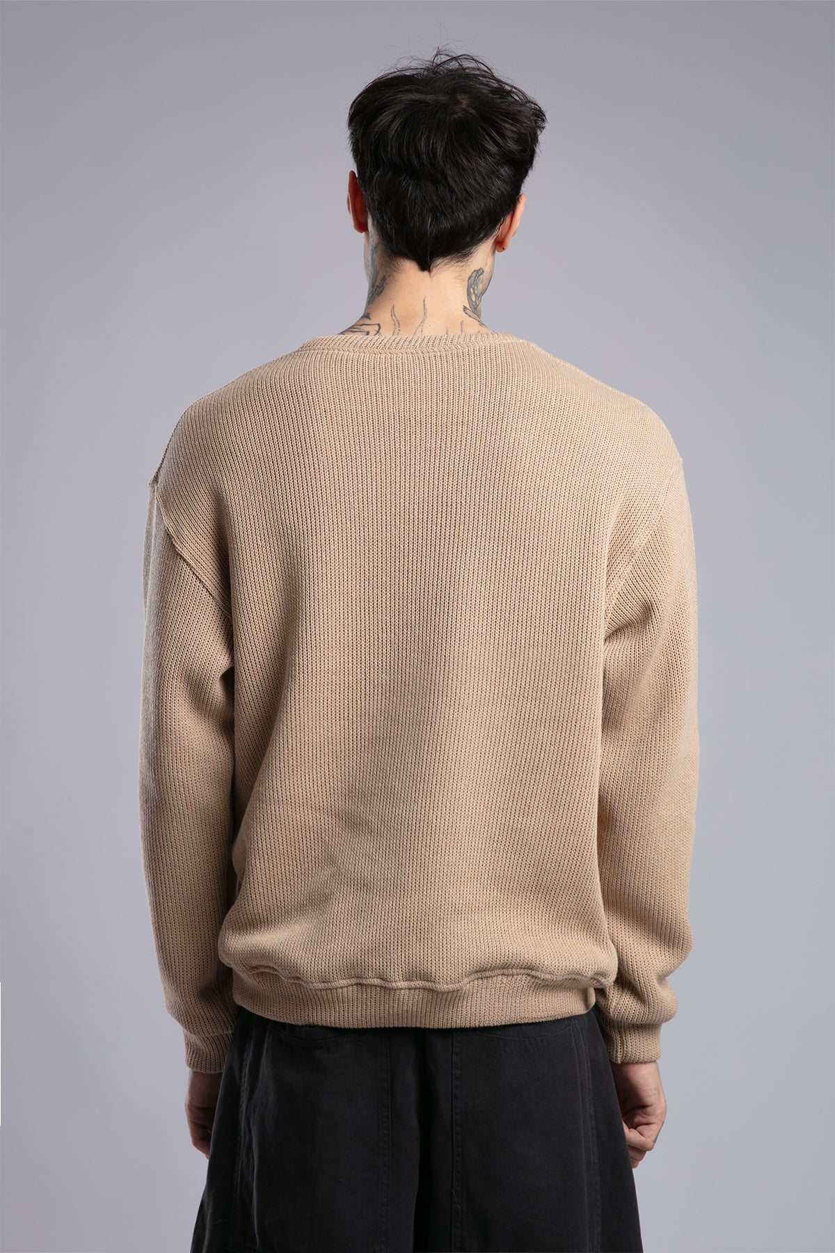 Minimal Baskılı Triko Kazak