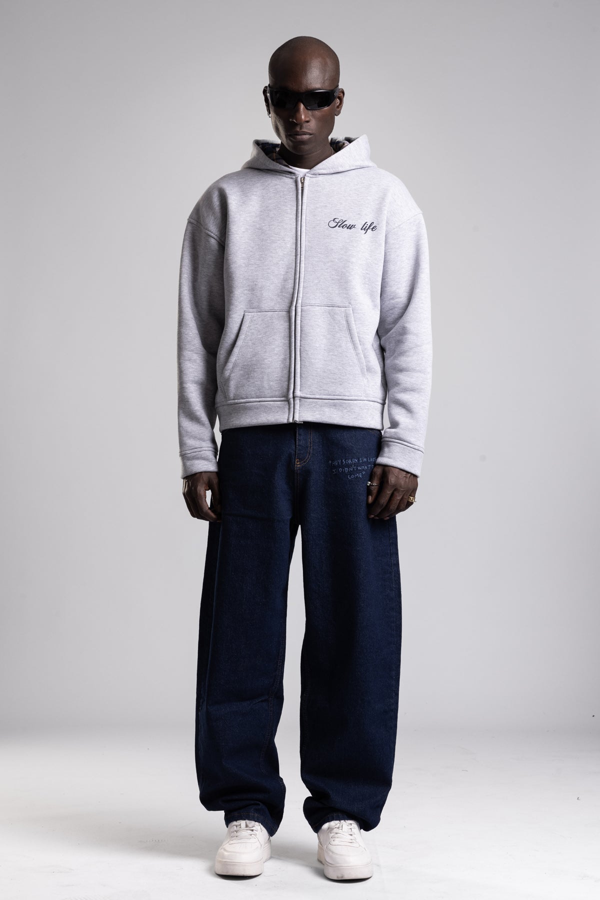 Ekose Astarlı Kapüşonlu Sweatshirt