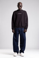 Micro Yazı Baskı Detaylı Oversize Sweatshirt