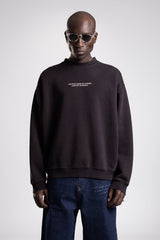 Micro Yazı Baskı Detaylı Oversize Sweatshirt