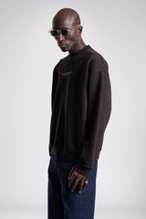 Micro Yazı Baskı Detaylı Oversize Sweatshirt
