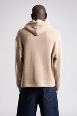 Fermuarlı Kapüşonlu Triko Kazak