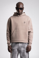 Kabartmalı Baskılı Kapüşonlu Sweatshirt