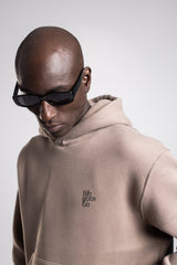 Kabartmalı Baskılı Kapüşonlu Sweatshirt