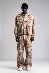 Flap Kargo Cepli Desenli Gömlek