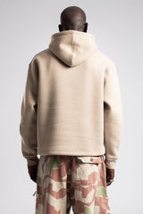 Kabartmalı Baskılı Kapüşonlu Sweatshirt