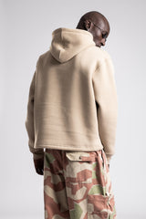 Kabartmalı Baskılı Kapüşonlu Sweatshirt