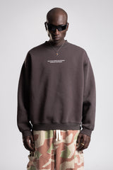 Micro Yazı Baskı Detaylı Oversize Sweatshirt