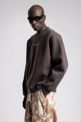 Micro Yazı Baskı Detaylı Oversize Sweatshirt